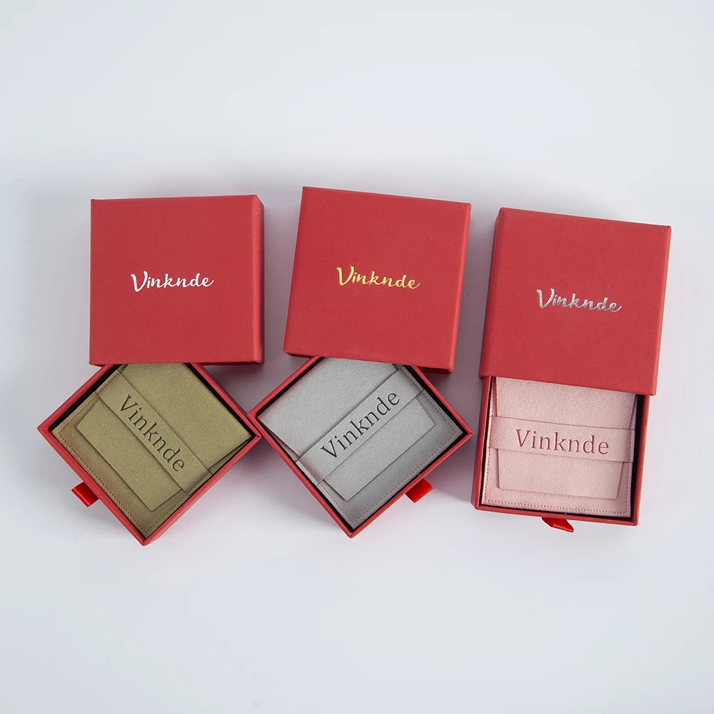 Custom Logo 9x9x1.7cm Carton Luxury Drawer Jewellery Gift Paper Box Necklace Earring Bracelet Packaging Box Jewellery Pouches