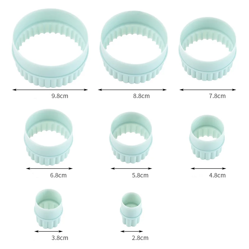 Description Picture 6 of item8Pcs Set DIY Cookie Cutter Round Wave Lace PP Biscuit Tool Cake Decorating Fondant Cutter Kitchen Dumplings Baking Pastry Tools