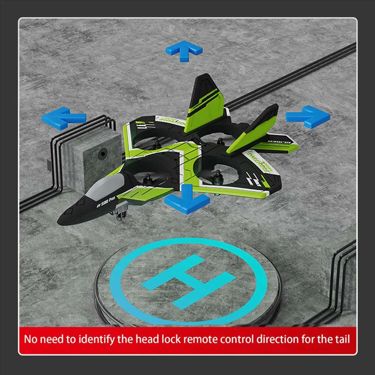 Drone télécommandé S80 avion voilure fixe mousse EPP vert