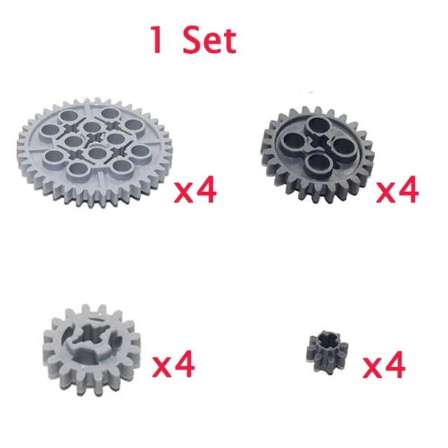 16PCS MOC Bausteine Zahn Getriebe Zug Auto Track Link Kette Ziegel Getriebe Set Technische Teile 3711 14696 10928 51416 3648 3649 – Detail 3