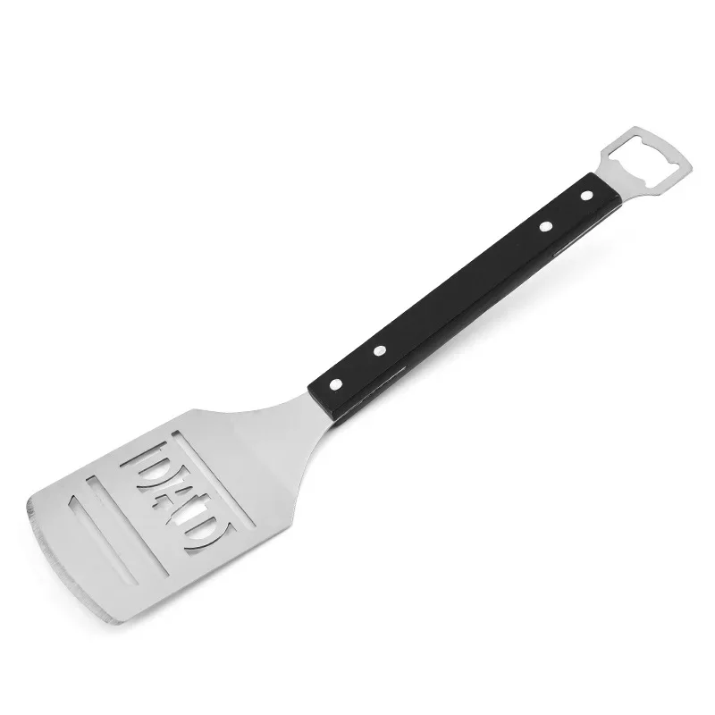Stainless Steel Barbecue Shovel Outdoor Barbecue Letter Shovel Tool Creative Hollow Frying