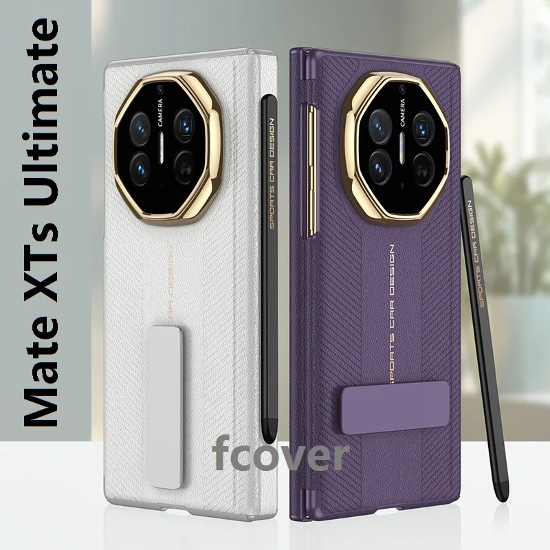 Leather Cover with Pen Holder and Double Hinge Protection - Magnetic Closure