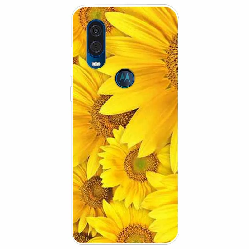 Elegant Marble Design Soft TPU Back Cover for Moto One Vision/Macro/Action