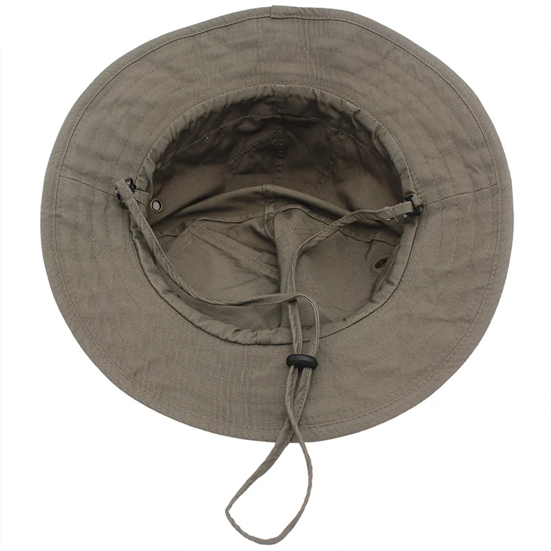 Men&lsquo;s Panama Hat Tooling Style Bucket Hat Outdoor Fisherman Hiking Camping Sunshade Anti-UV Boogie