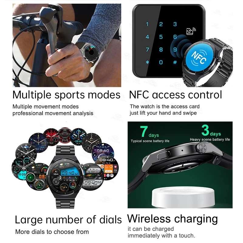 (  us) NFC Ʈ ġ GT3  AMOLED 390*390 HD ȭ  ڵ  ȭ IP68  SmartWatch Ｚ  + 