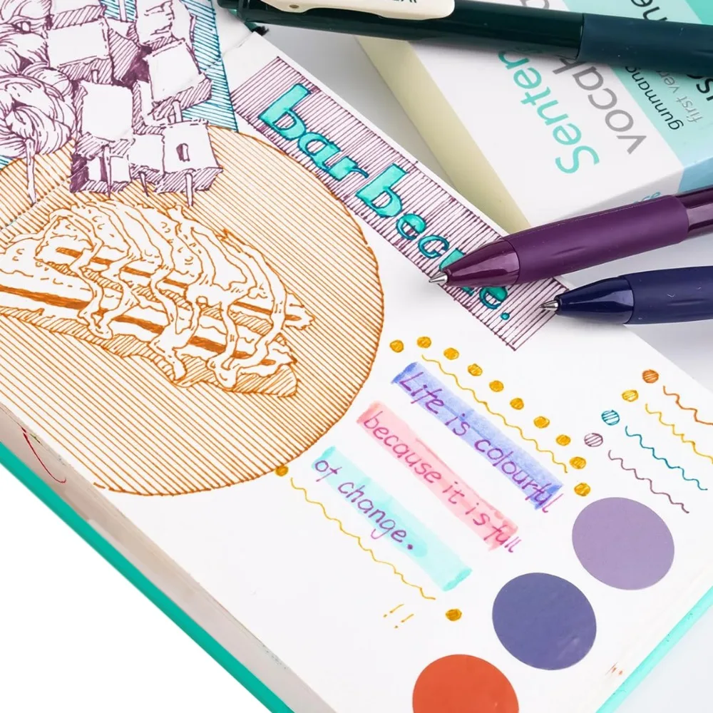 빈티지 젤 잉크 펜, 개폐식, 빠른 건조, 부드러운 잉크, 미세 포인트 0.5mm 색상, 저널링 드로잉 문구
