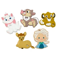 1pcs Silicone Cartoon Stlch Donald Duck Baby Teether Rodent BPA Food Free Silicone Teeth Nursing Pacifier Clip Silicone Bead 2