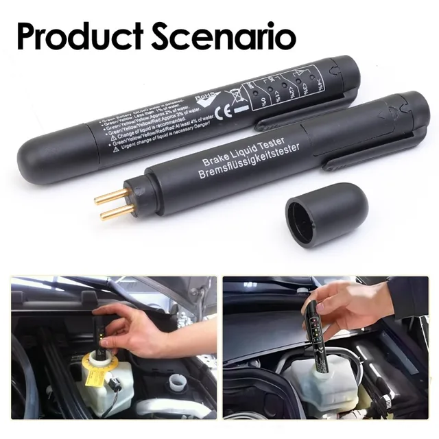 Car Brake Oil Detection Pen Nickel Plated Metal Probe Portable Automatic Brake Fluid Inspection Tools for DOT-3/4/5.1 Brake Oil - Image 3