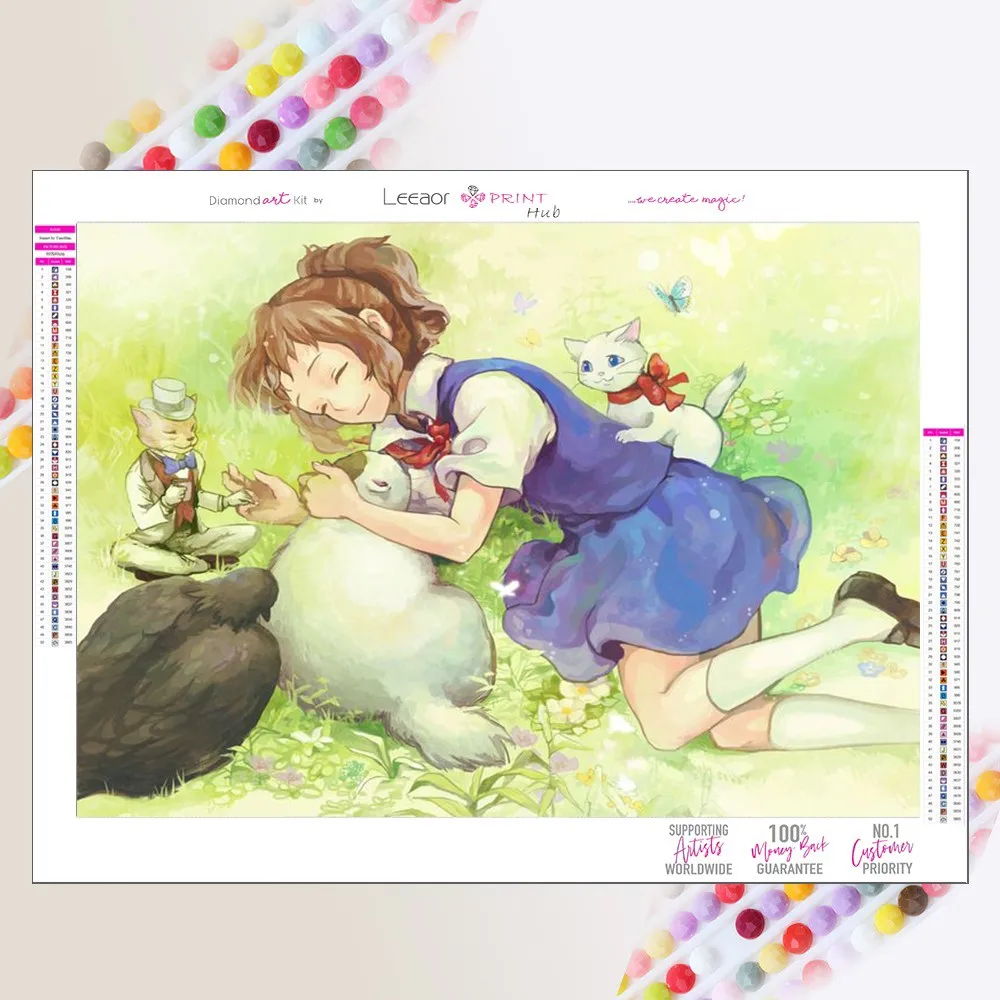 

Diamond Painting Hayao Miyazaki Anime Koharu Cat Baron Mosaic Wall Art Embroidery Poster Cross Stitch Kit Home Decor Gift