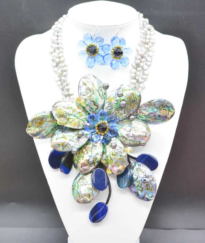 

Exquisite and beautiful Unique Flower Necklace Jewelry Set, Fashion African Wedding Jewelry 21"