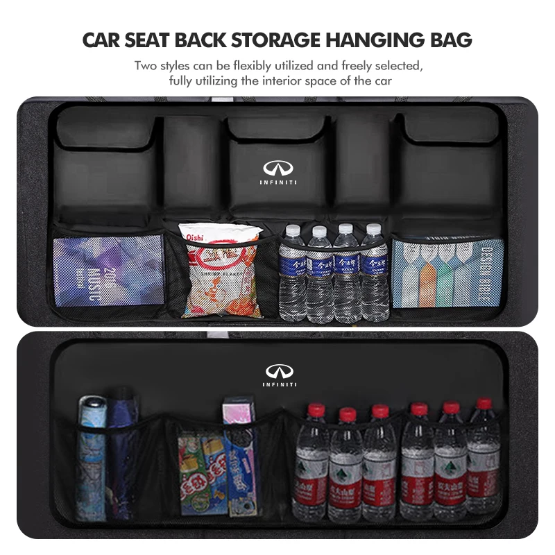 Multi-Pocket Car Trunk Organizer Hanging Rear Seat Storage Bag For ...