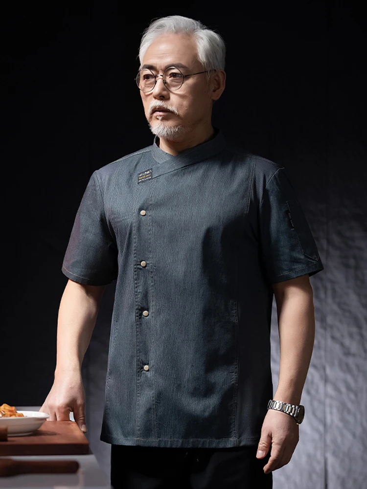 Chef Jacket Cook Hotel Restaurant Canteen Cake Shop Cafe Cooking Costume Food Service Kitchen Work Uniform Adult