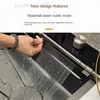 304 stainless Steel Waterfall Kitchen Sink LED Digital Display Large Single Slot Multifunctional Sink 2