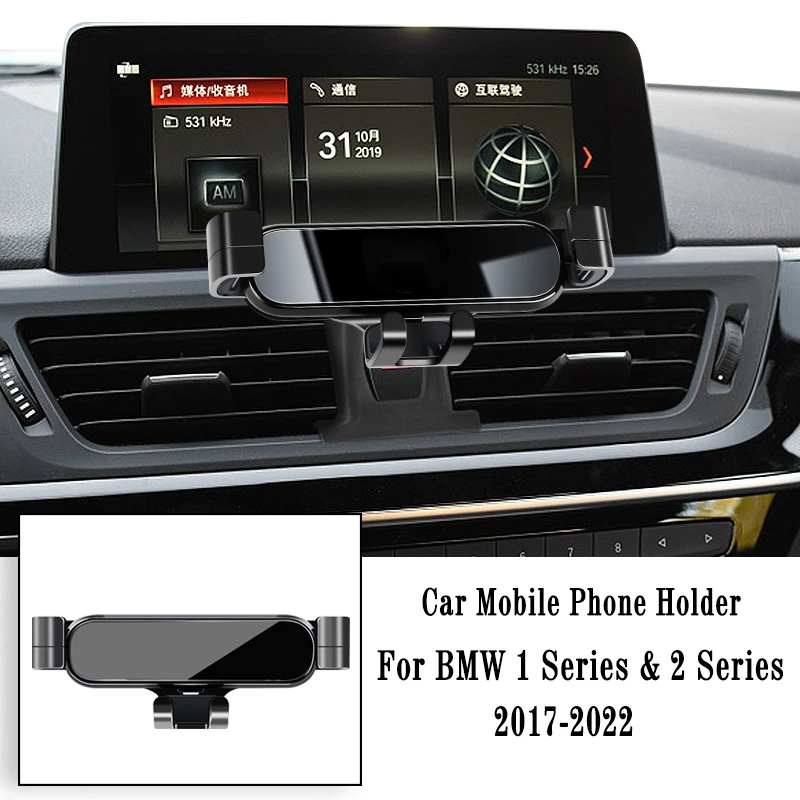 

Car Phone Holder For BMW 1 2 Series 2017-2022 Gravity Navigation Bracket Air Outlet Clip Bracket Rotatable Support Accessories