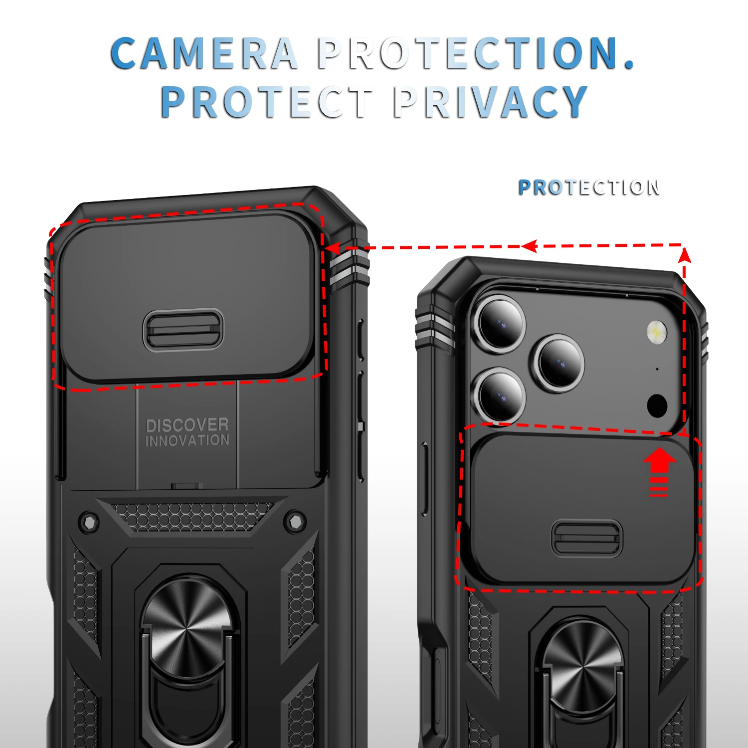 iPhone Case with Ring Stand & Lens Protection 2