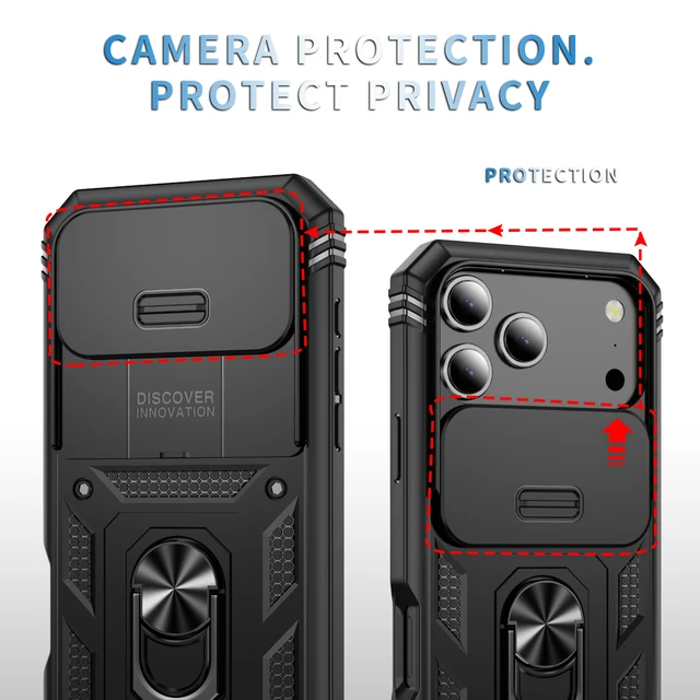 iPhone Case with Ring Stand & Lens Protection 2