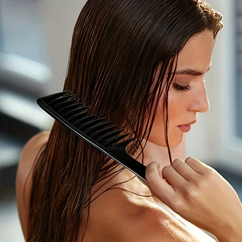1/4 wide toothed combs anti-static durable ABS plastic handle smooth hair suitable for thick long and curly hair