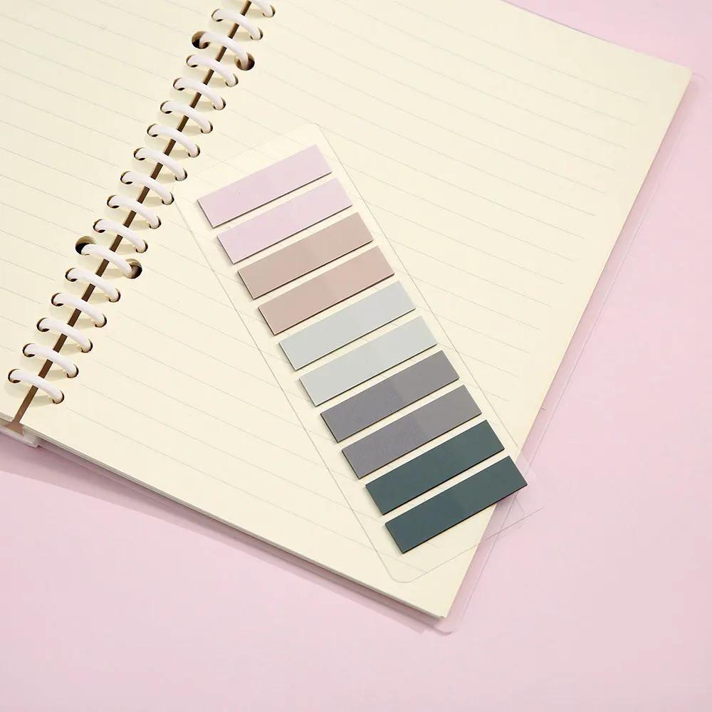 Vibrant Transparent Colorful Index Sticker Memo Pad - 200 Sheets Self-Adhesive Sticky Notes