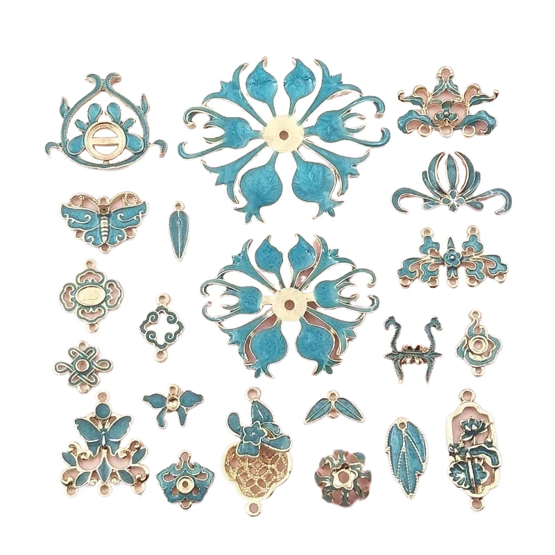 

10 Pcs Metal Alloy Enamel Leaves Butterfly Flowers Hairpin Accessorie Diy Jewelr