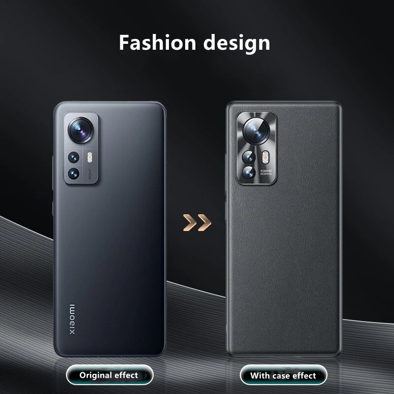 For Xiaomi 12 Case Mi 12 Pro Stylish Plain Leather Cover 12X Luxury Soft TPU Bumper Shockproof For Twelve Pr O Camera Protection 2