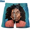 Rock Singer Bob Marley Reggae Rasta Pattern Board Shorts 3D Printing Men's Outdoor Leisure Sports Gym Shorts Men Swimming Trunks 5