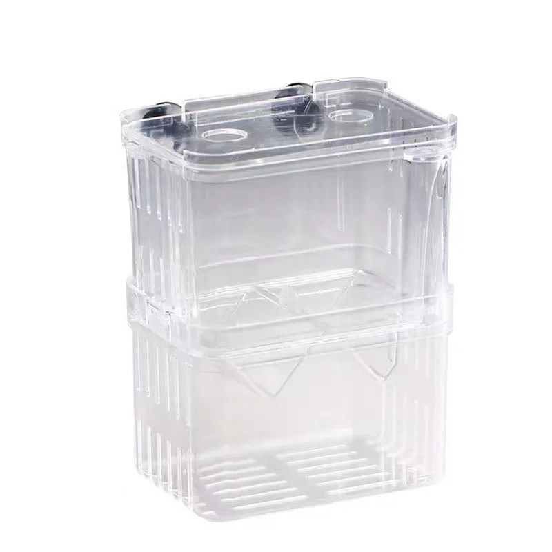 Double-Deck Clear Fish Breeding Isolation Box Aquarium Breeder Fish Tank Hatching Incubator House Home fish aquarium fish breeding box