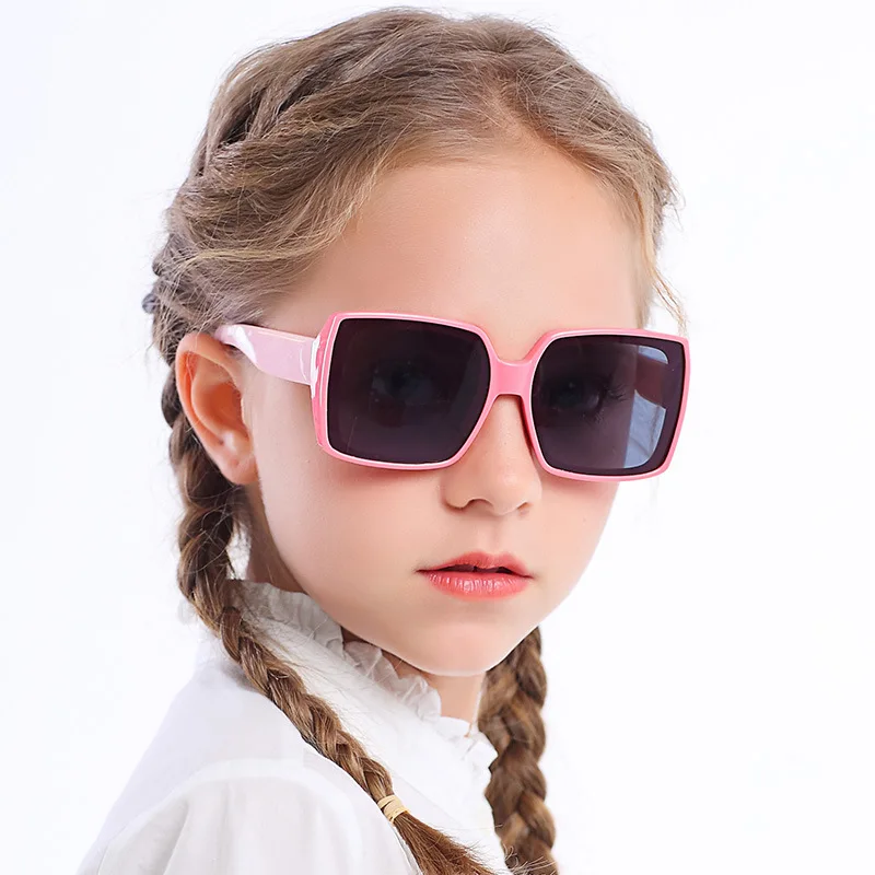 2022 Square Kids Polarized Sunglasses 310 Years Silicone Durable Girls