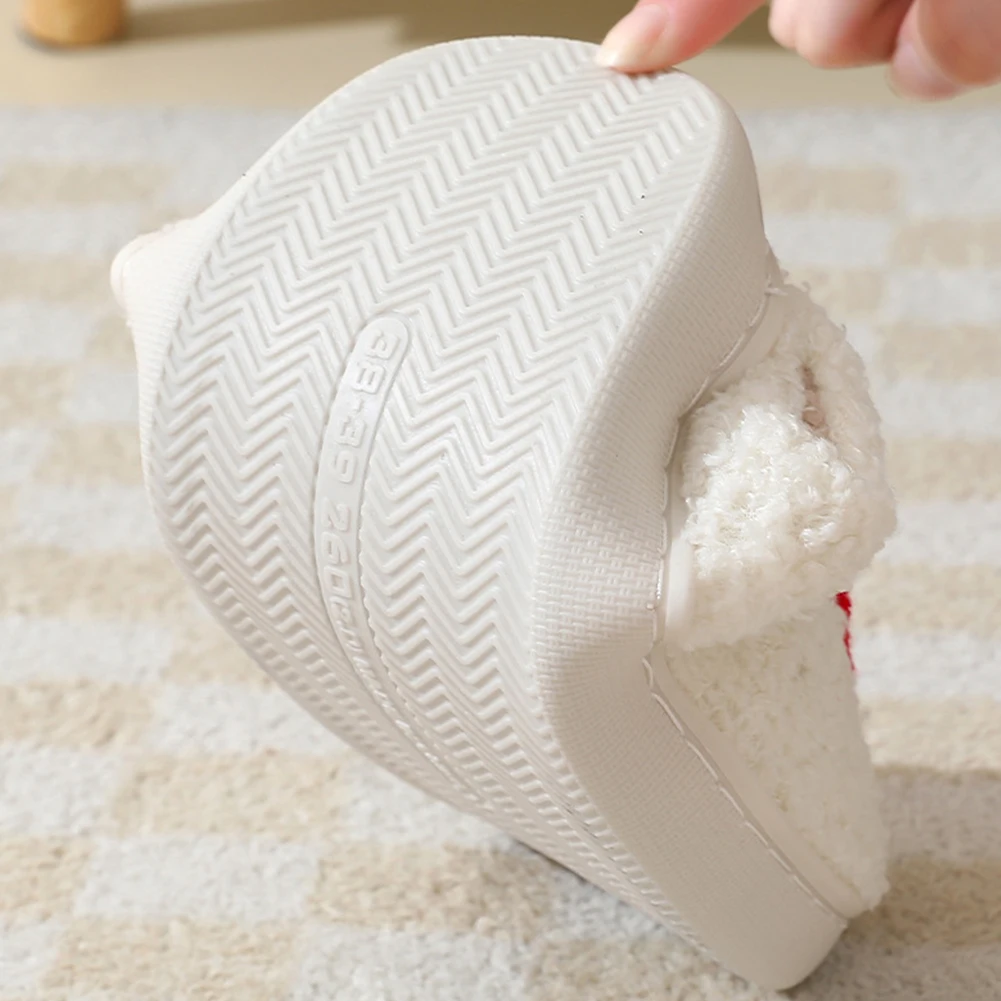 Christmas Slippers Cute Santa Claus Footwear Christmas Shoes Soft Plush Closed Toe Slippers Anti Slip Women Household Supplies