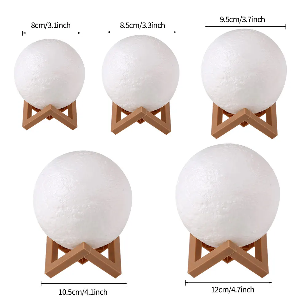 3D Print Moon Lamp Battery LED Night Light Warm Color Moon Lamp Children's Night Lamp Bedroom Decoration Birthday Gifts
