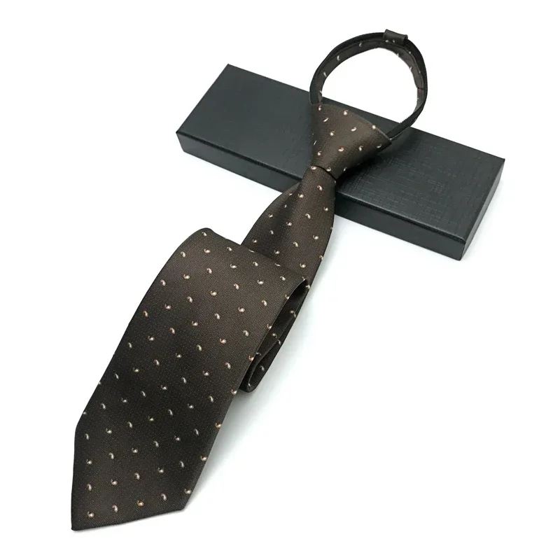VEEKTIE 브랜드 8CM 지퍼 넥타이 남성용 꽃 무늬 ONEKEY 페이즐리 공식 레트로 빈티지 브라운 Mailard Corbatas 오리지널 선물 디자이너