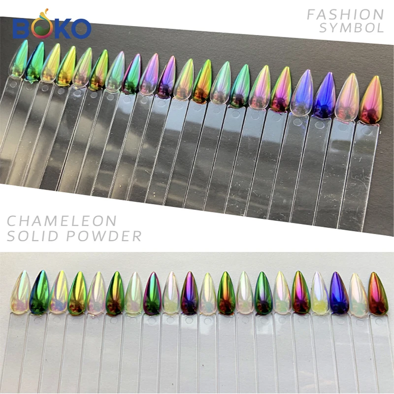 BOKO 0.5g s Hot Sells Solid Flash Aurora Powder Diamond 9 Colors Mirror Effect Nail Polish