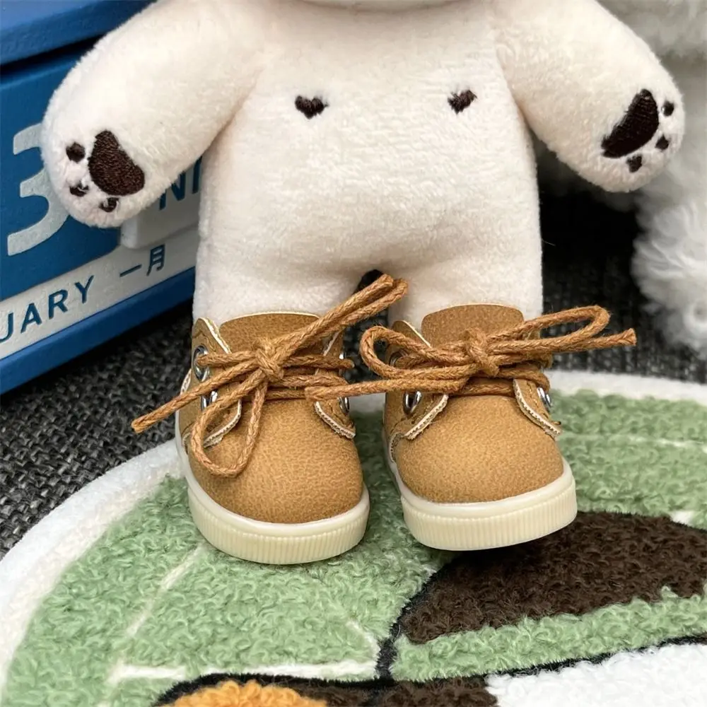 Sitting Party Doll Mini Leather Shoes Universal Sneakers Cotton Doll Leather Shoes PU Cartoon Doll Clothes Shoes