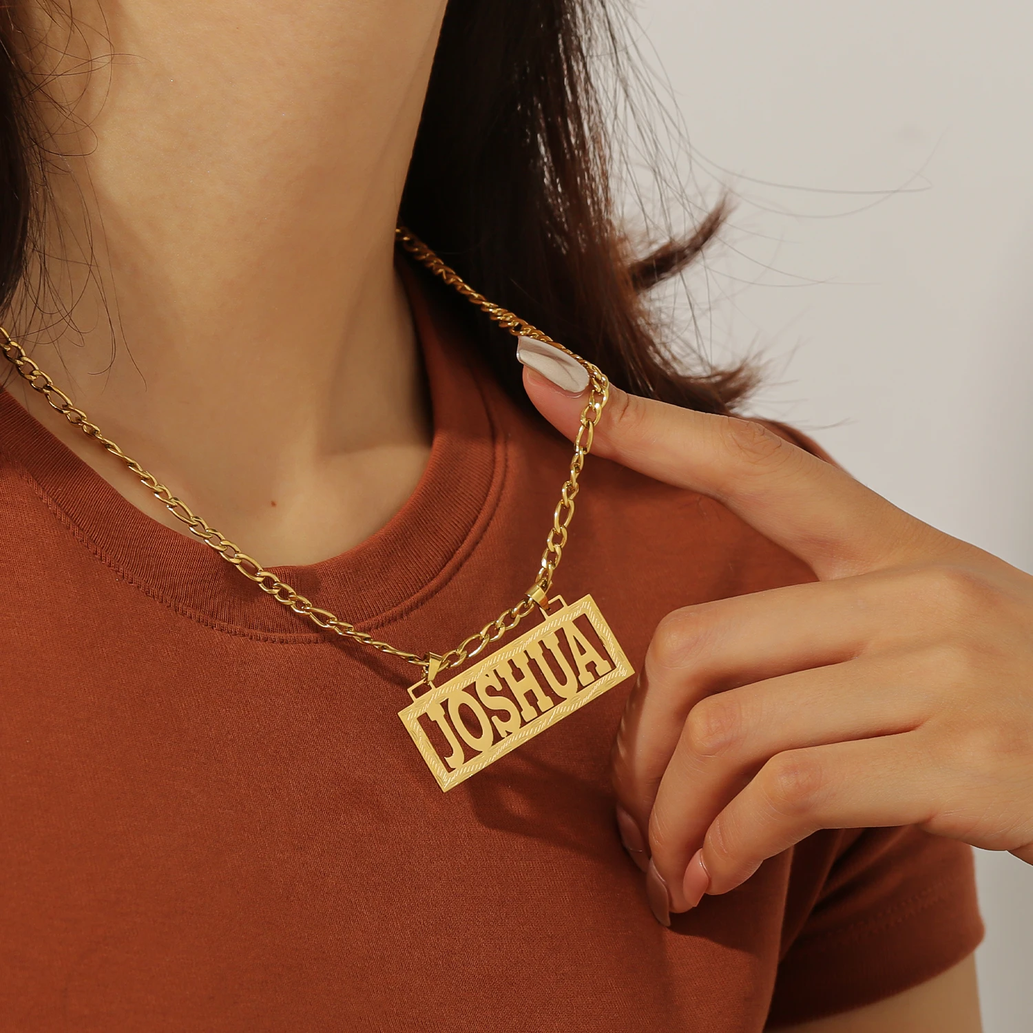 18k Gold Gold Chain Necklace Customized Name Personalized