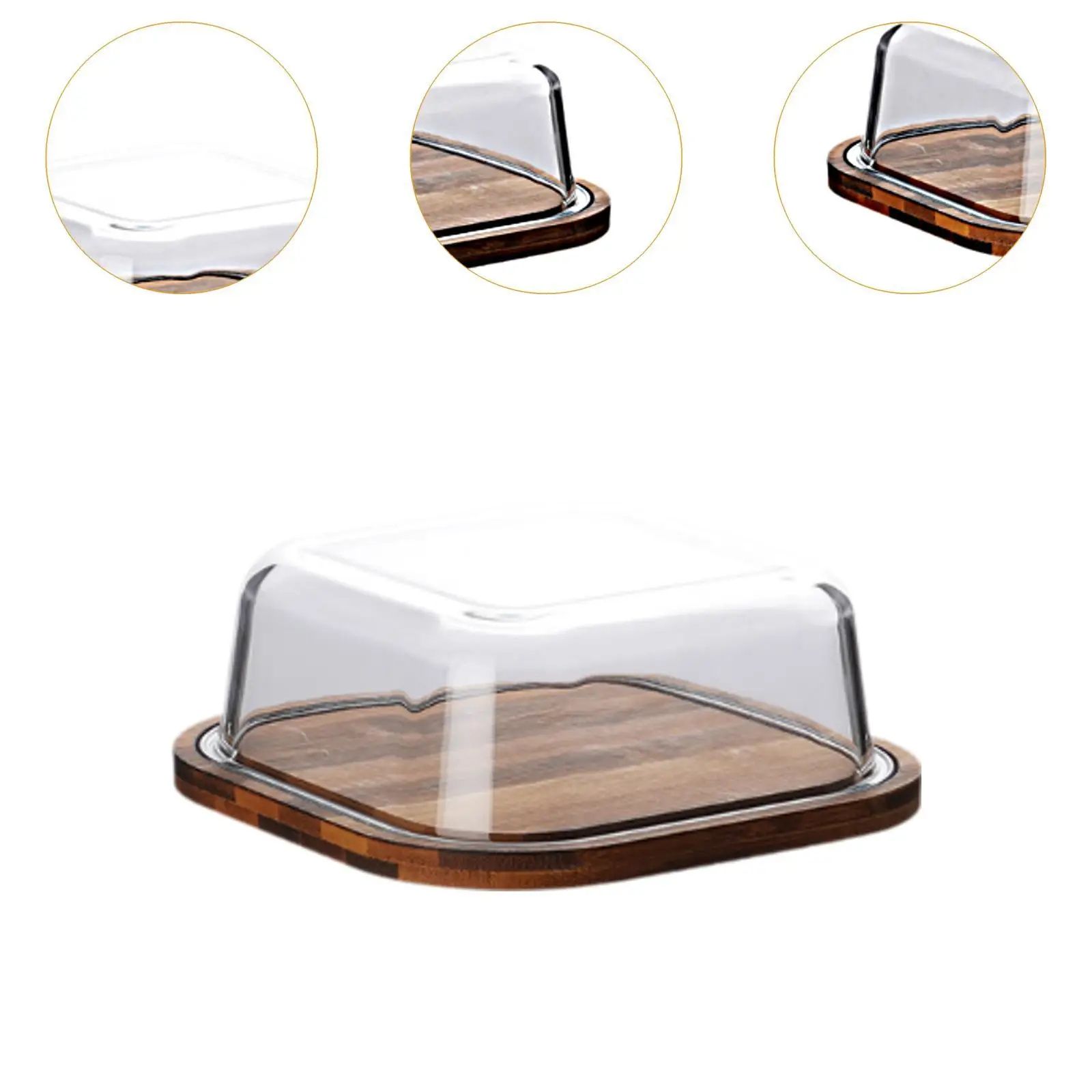 Glass Cover Butter Dish Multifunctional Snacks Tray Dustproof Butter Keeper