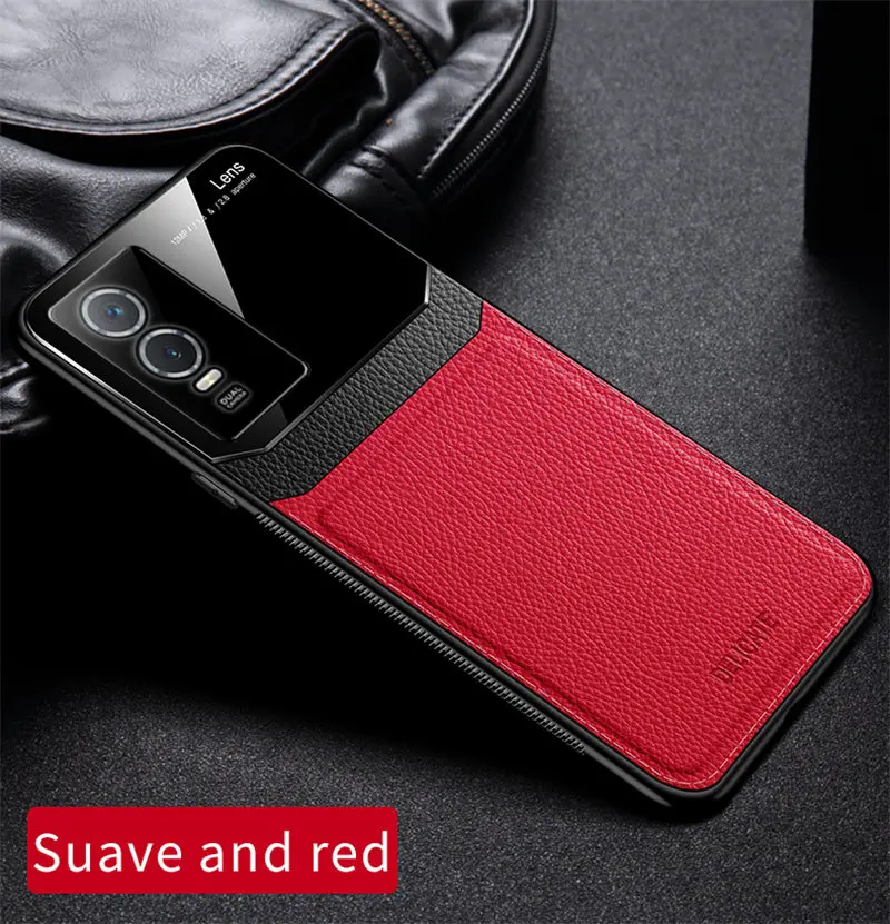 Cover per Vivo Y76 5G Custodia Comaptibile con Vivo Y76 5G Case Custodia [ con 9H HD Vetro Temperato] Cover Supporto PC + Silicone IMDH-HSJ