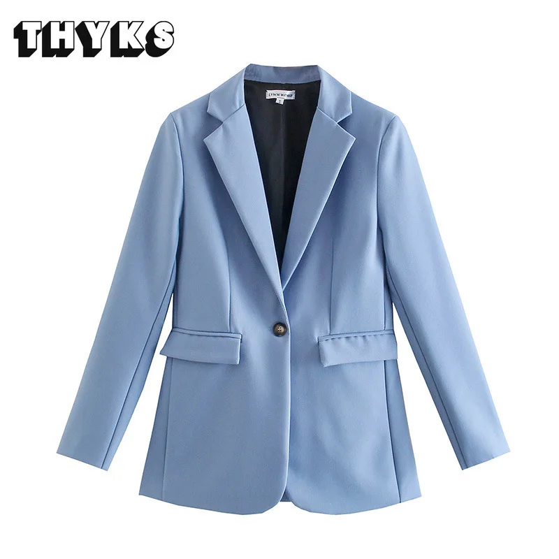 

Женский шикарный офисный Блейзер на одной пуговице, винтажные брюки с длинным рукавом и карманами с клапаном, костюм, повседневные свободные новые женские брюки