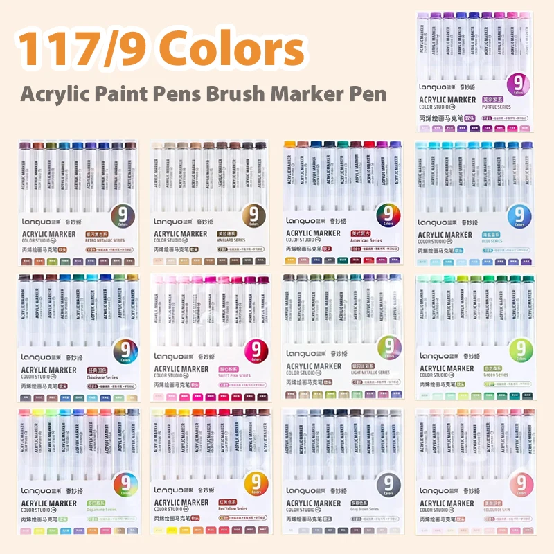 Profissional Acrílico Tinta Marcador, Desenho Canetas, Graffiti manga, Escritório Escolar, Papelaria Estética, Art Supplies, 114,9 Cores