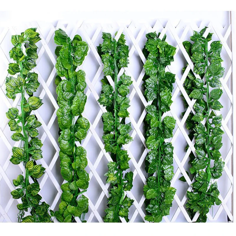 2m Artificial Ivy Leaf Garland Plants Vine Fake Artificial Green Ivy Vine Leaf Artificial