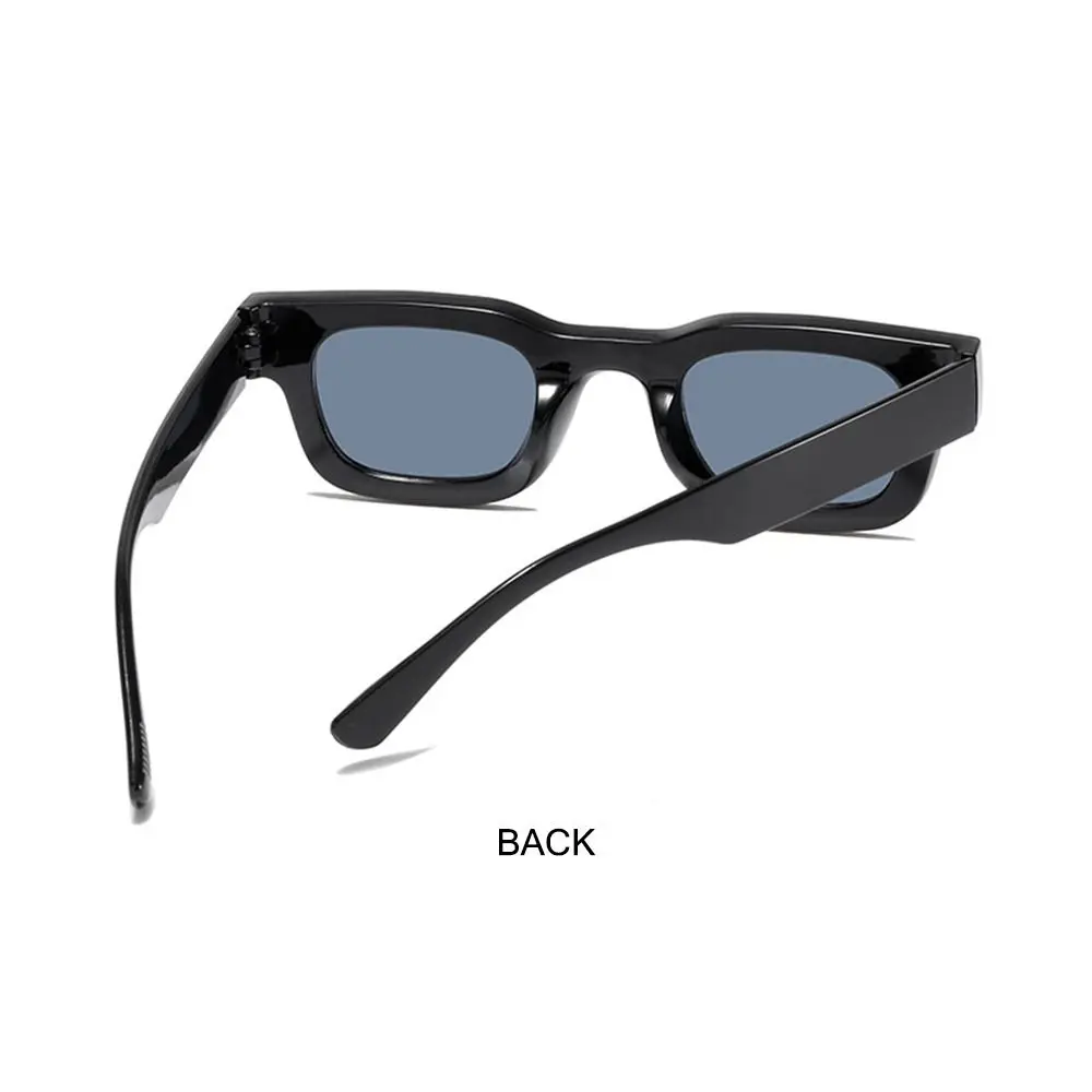 Dicke quadratische Retro-Sonnenbrille, klobige Strand-/Reise-/Streetwear, rechteckige Sonnenbrille, UV400-Schutzbrille für Damen und Herren – Detail 6