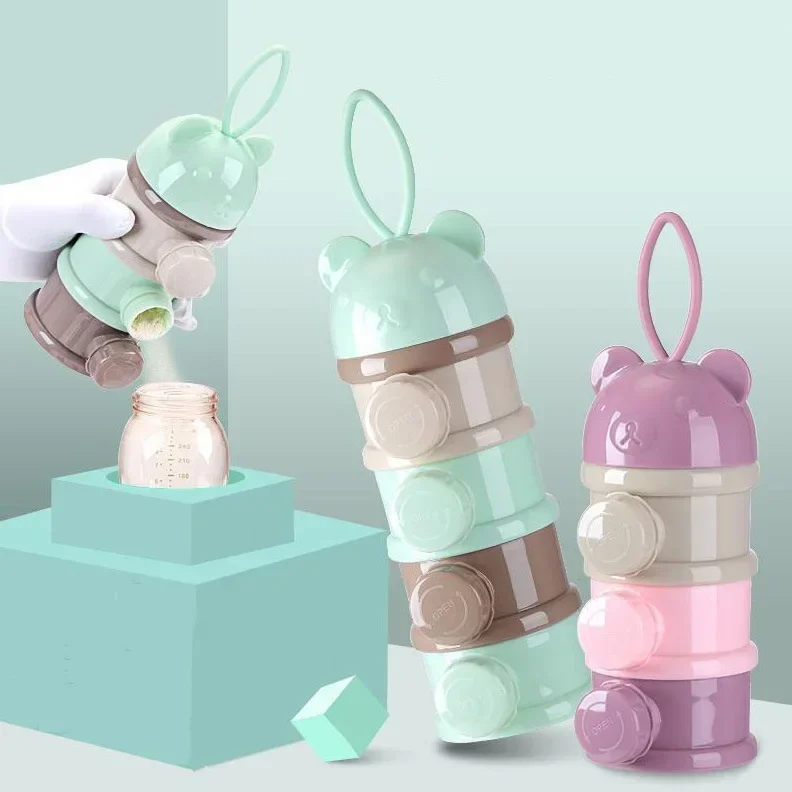 3 Layers Portable Baby Milk Powder Container Food Snack Storage Cup Infant Feeding Mix Container Layered Milk Powder Box