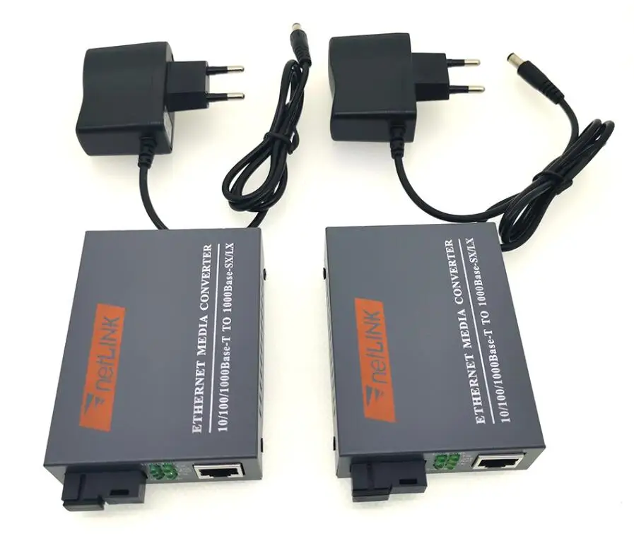 

1 Pair HTB-GS-03 A/B Gigabit Single Mode Fiber Optical Media Converter 10/100/1000Mbps SC Port 20KM External Power Supply