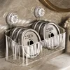 Suction Cup Storage Rack Washbasin Bathroom Toilet Shower Gel Wall Mounted Storage Box Bathroom Organizer Storage Space 5