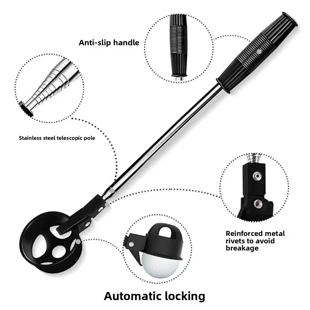 Retractable Golf Ball Retriever – Stainless Steel Pickup Tool 4