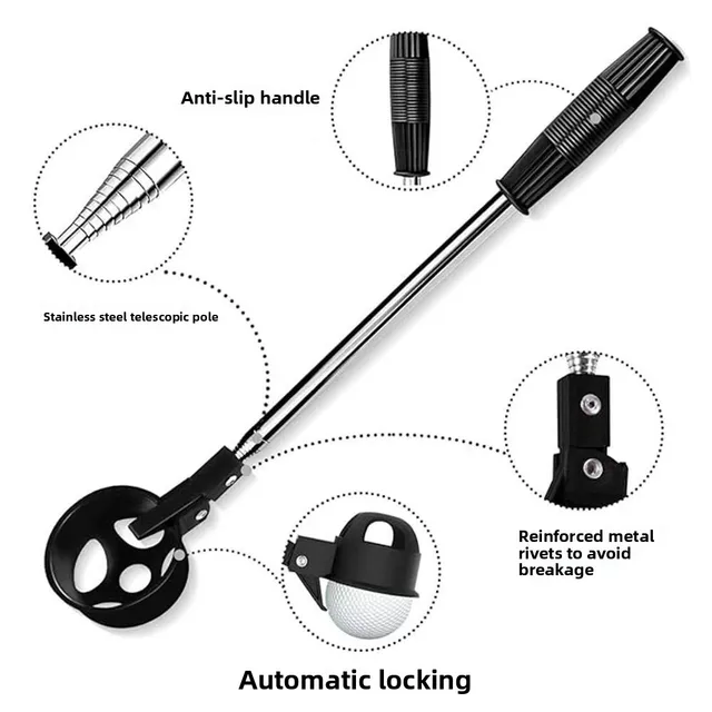 Retractable Golf Ball Retriever – Stainless Steel Pickup Tool 4