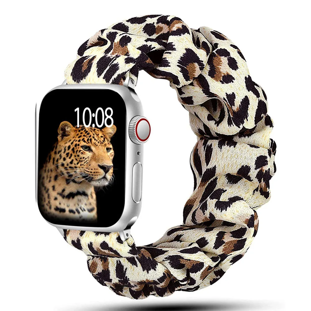 Leopard Print Elastic Nylon Watch Strap Bracelet