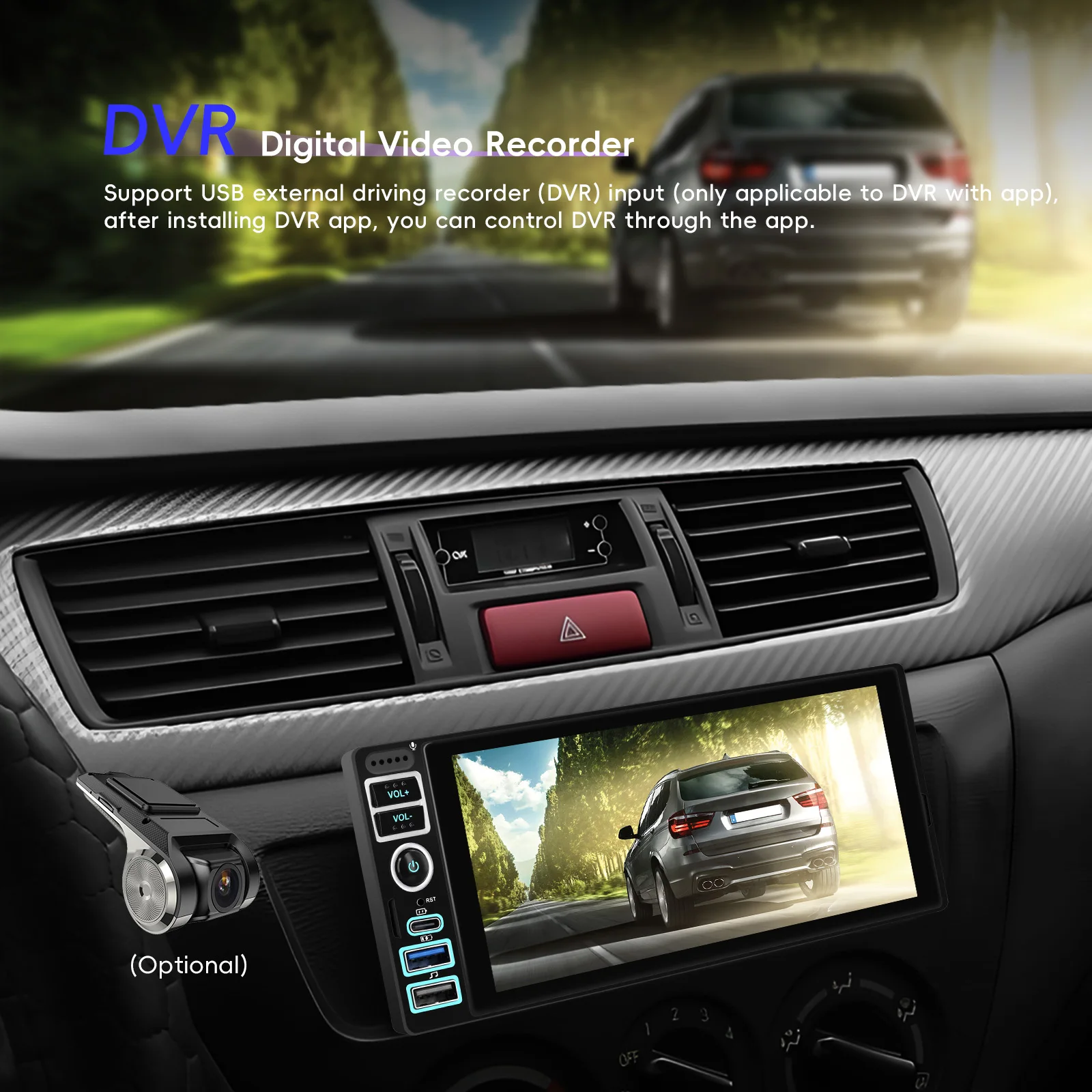 Podofo 4+64G 1 DIN Android Autoradio AI DSP Carplay Android Auto Mirror Link GPS-Navigation WLAN Intelligentes Autosystem FM/RDS – Detail 13
