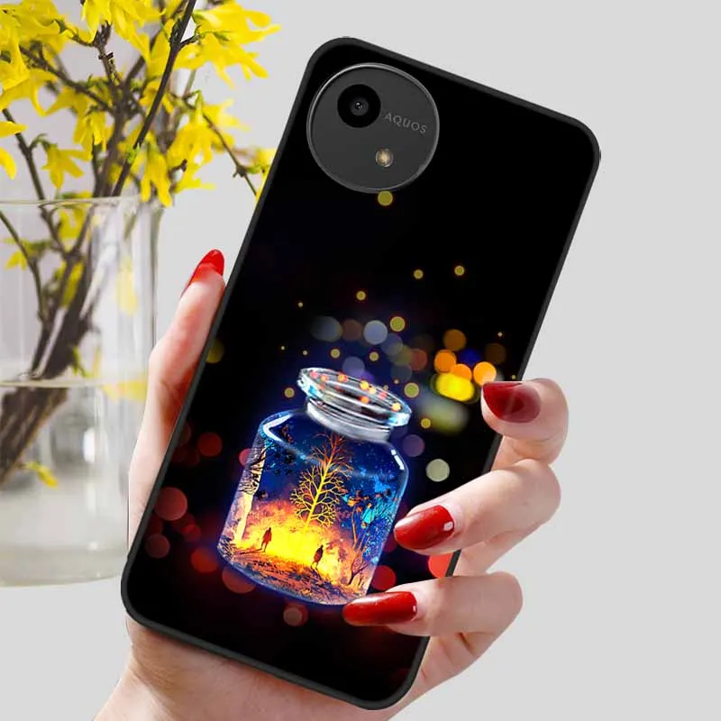 Lovely Black TPU Silicone Shockproof Soft Phone Case with Beautiful Pattern