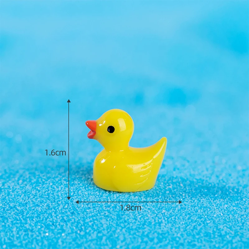 Miniature Duck Figurines 50/100 Pcs Resin Mini Duck Miniature Figurines Ornaments Animal Fairy Tiny Ducks for Dollhouse Fish Tank DIY
