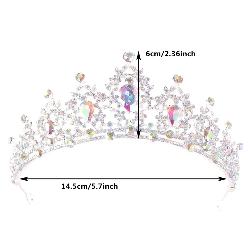 1Pc Baroque Style Crystal Crown Tiara Queen Crown Rhinestone Alloy Hair Band Women&rsquo;s Bride Wedding Hair Accessories hair accessories bridal hair accessories