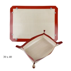 Premium Silicone Fiber Nonstick Baking Mat - Reusable Heat - Resistant Sheet (2 pcs Red)